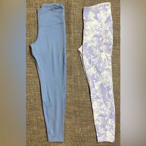 Leggings Size Small 2 Pair RBX Lavender/White 2 Pockets, Old Navy Blue Elevate
